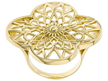 Picture of 18k Yellow Gold Over Sterling Silver Filigree Ring