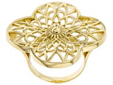 18k Yellow Gold Over Sterling Silver Filigree Ring