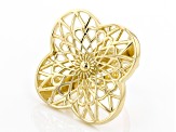 18k Yellow Gold Over Sterling Silver Filigree Ring