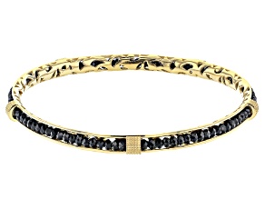 2x3mm Black Spinel 18K Yellow Gold Over Sterling Silver Bracelet
