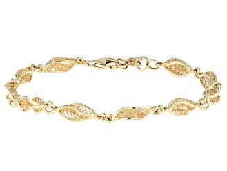 18K Yellow  Gold Over Sterling Silver Petite Waves Bracelet