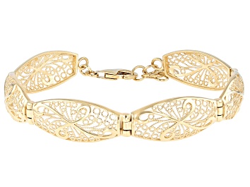 Picture of 18K Yellow Gold Over Sterling Silver Filigree Bracelet