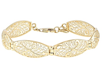 Picture of 18K Yellow Gold Over Sterling Silver Filigree Bracelet