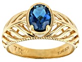 London Blue Topaz 18K Yellow Gold Over Sterling Silver Ring 1.0ct