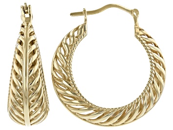 Picture of 18K Yellow Gold Over Sterling Silver Palm Design Earrings