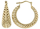 18K Yellow Gold Over Sterling Silver Palm Design Earrings