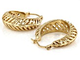 18K Yellow Gold Over Sterling Silver Palm Design Earrings