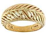 18K Yellow Gold Over Sterling Silver Palm Design Band Ring