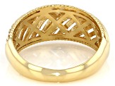 18K Yellow Gold Over Sterling Silver Palm Design Band Ring