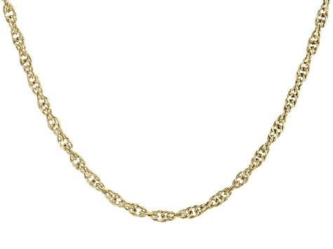 18K Yellow Gold Over Sterling Silver Rope Chain