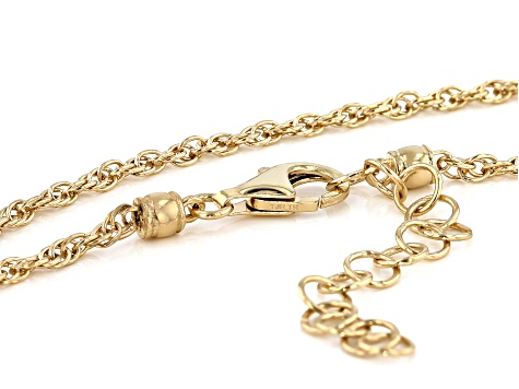 18K Yellow Gold Over Sterling Silver Rope Chain