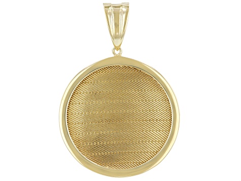 18K Yellow Gold Over Sterling Silver Wickerwork Design Pendant