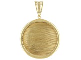 18K Yellow Gold Over Sterling Silver Wickerwork Design Pendant