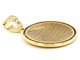 18K Yellow Gold Over Sterling Silver Wickerwork Design Pendant