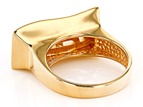 18K Yellow Gold Over Sterling Silver Scroll Work Ring