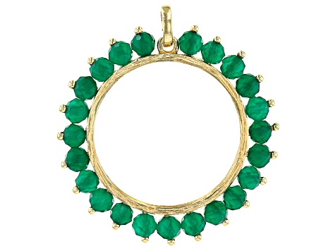Green Onyx 18K Yellow Gold Over Sterling Silver Pendant