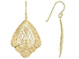 18K Yellow Gold Over Sterling Silver Dangle Earrings