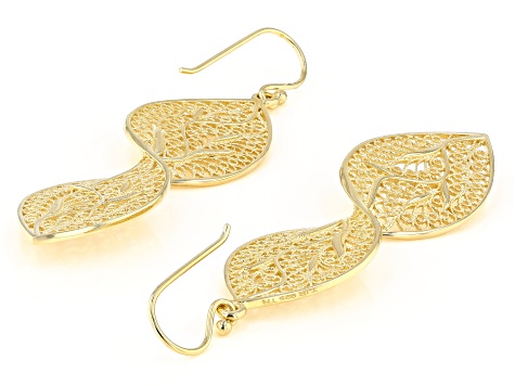 18K  Gold Over Silver Twisted  Earrings
