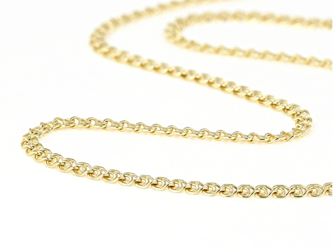 18K Yellow Gold Over Silver "Love" Chain