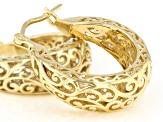 18k Yellow Gold Over Sterling Silver Hoop Earrings