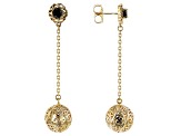 Black Spinel 18K Yellow Gold Over Sterling Silver Earrings 1.16ctw