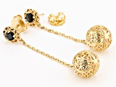 Black Spinel 18K Yellow Gold Over Sterling Silver Earrings 1.16ctw