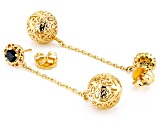 Black Spinel 18K Yellow Gold Over Sterling Silver Earrings 1.16ctw