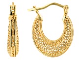 18K Yellow Gold Over Sterling Silver Earrings