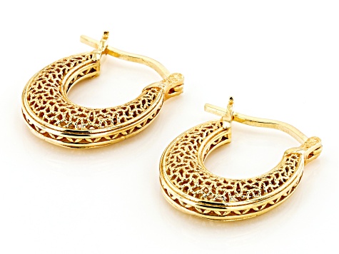 18K Yellow Gold Over Sterling Silver Earrings