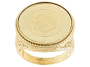 Picture of Turkish Coin 18K Yellow Gold Over Sterling Silver Ring