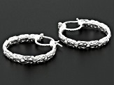 Platinum Over Sterling Silver Byzantine Earrings