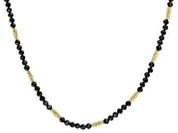 Picture of Black Spinel 18k Yellow Gold Over Sterling Silver Necklace
