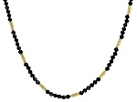 Black Spinel 18k Yellow Gold Over Sterling Silver Necklace 4mm