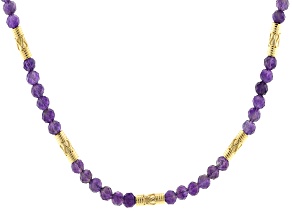 Amethyst 18k Yellow Gold Over Sterling Silver Necklace, 0.36ctw