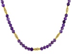 Amethyst 18k Yellow Gold Over Sterling Silver Necklace, 0.36ctw