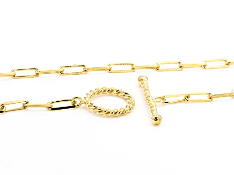 18k Yellow Gold Over Sterling Silver Paperclip Chain Necklace