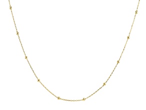 18k Yellow Gold Over Sterling Silver Station Necklace 3mm