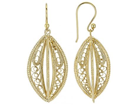 18k Yellow Gold Over Sterling Silver Earrings - TRK283 | JTV.com