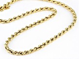 18k Yellow Gold Over Sterling Silver Rope Chain