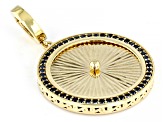 Round Black Spinel 18k Yellow Gold Over Sterling Silver Enhancer Pendant 1.50ctw