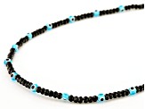 Black Spinel and Evil Eye 18K Yellow Gold Over Sterling Silver Necklace 15.00ctw
