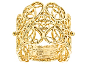 18k Yellow Gold Over Sterling Silver Butterfly Ring