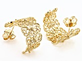 18k Yellow Gold Over Sterling Silver Butterfly Earrings
