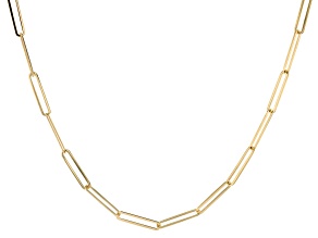 18k Yellow Gold Over Sterling Silver Paper Clip Chain Necklace