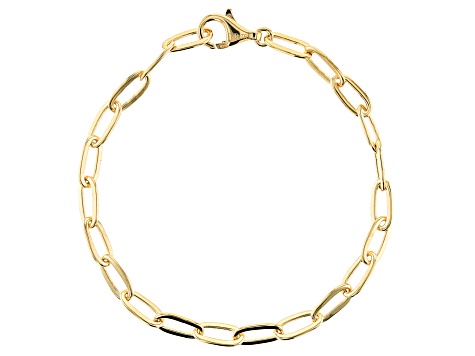 18k Yellow Gold Over Sterling Silver Chain Bracelet