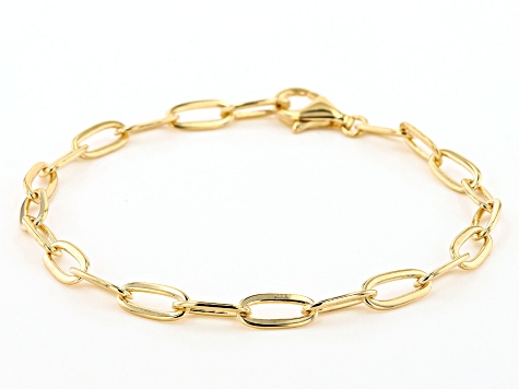 18k Yellow Gold Over Sterling Silver Chain Bracelet