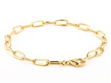 18k Yellow Gold Over Sterling Silver Chain Bracelet