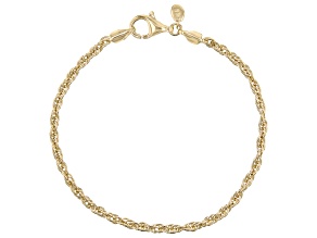 18k Yellow Gold Over Sterling Silver Rope Bracelet