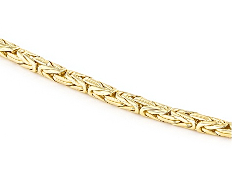 18k Yellow Gold Over Sterling Silver Byzantine Bracelet