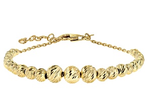 18k Yellow Gold Over Sterling Silver Graduated Bracelet
